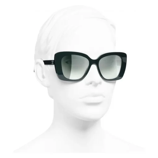 Chanel Sunglasses & Eyewear-- Square Sunglasses - Dark Green Mirror - Eyewear - Avvenice