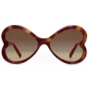 Chlo\u00e9 Eyewear Sunglasses & Eyewear-Chloé - Bonnie Heart Shaped Sunglasses in Acetate - Havana Brown - Chloé Eyewear - Avvenice