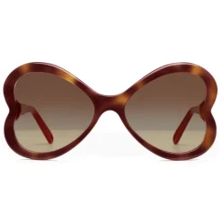Chlo\u00e9 Eyewear Sunglasses & Eyewear-Chloé - Bonnie Heart Shaped Sunglasses in Acetate - Havana Brown - Chloé Eyewear - Avvenice