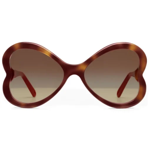 Chlo\u00e9 Eyewear Sunglasses & Eyewear-Chloé - Bonnie Heart Shaped Sunglasses in Acetate - Havana Brown - Chloé Eyewear - Avvenice