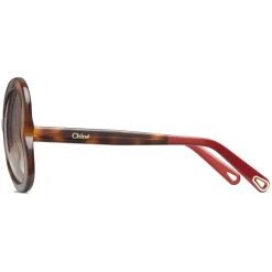 Chlo\u00e9 Eyewear Sunglasses & Eyewear-Chloé - Bonnie Heart Shaped Sunglasses in Acetate - Havana Brown - Chloé Eyewear - Avvenice