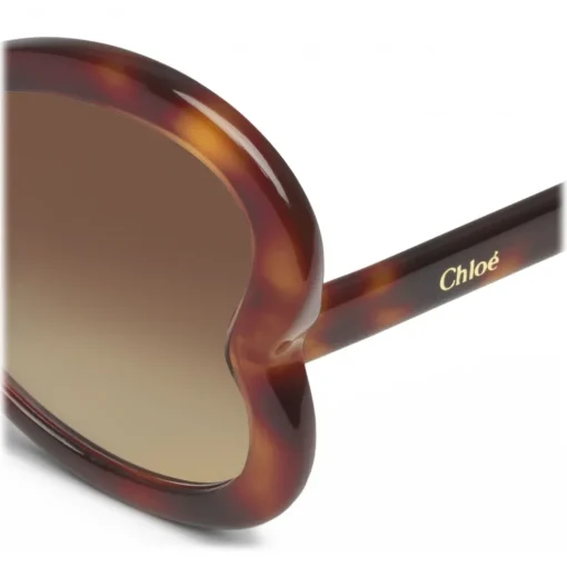Chlo\u00e9 Eyewear Sunglasses & Eyewear-Chloé - Bonnie Heart Shaped Sunglasses in Acetate - Havana Brown - Chloé Eyewear - Avvenice