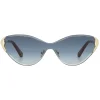 Chlo\u00e9 Eyewear Sunglasses & Eyewear-Chloé - Cat-Eye Curtis Sunglasses in Metal - Gold Blue - Chloé Eyewear - Avvenice