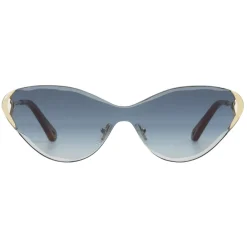 Chlo\u00e9 Eyewear Sunglasses & Eyewear-Chloé - Cat-Eye Curtis Sunglasses in Metal - Gold Blue - Chloé Eyewear - Avvenice