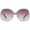 Chlo\u00e9 Eyewear Sunglasses & Eyewear-Chloé - Curtis Squared Metal Sunglasses - Gold Purple - Chloé Eyewear - Avvenice