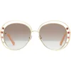 Chlo\u00e9 Eyewear Sunglasses & Eyewear-Chloé - Delilah Metal Aviator Sunglasses for Women - Gold Brown - Chloé Eyewear - Avvenice