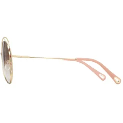 Chlo\u00e9 Eyewear Sunglasses & Eyewear-Chloé - Delilah Metal Aviator Sunglasses for Women - Gold Brown - Chloé Eyewear - Avvenice