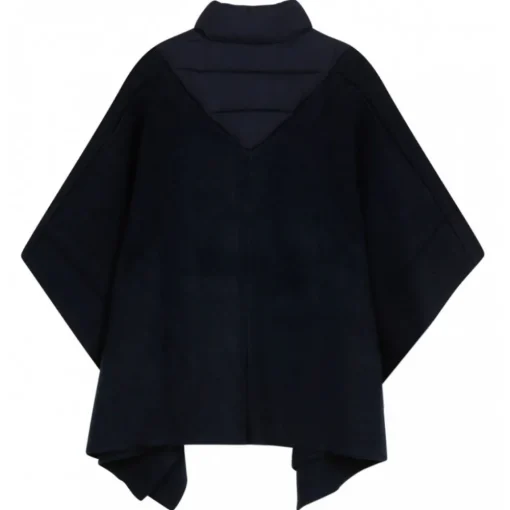 Chlo\u00e9 Jackets-Chloé - Navy Blue Logo Plaque Cape - Chloé Exclusive Luxury Collection - Avvenice