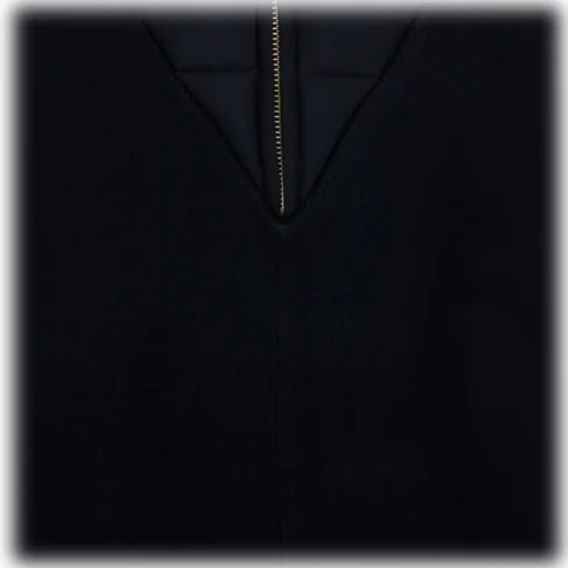 Chlo\u00e9 Jackets-Chloé - Navy Blue Logo Plaque Cape - Chloé Exclusive Luxury Collection - Avvenice