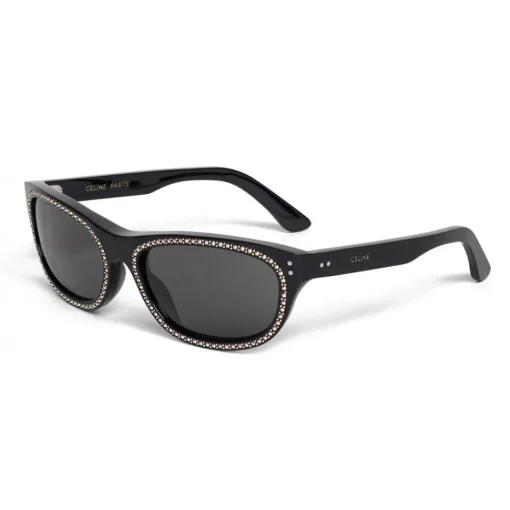 C\u00e9line Eyewear Sunglasses & Eyewear-Céline - 07 Sunglasses in Acetate with Crystals and Metal - Black - Sunglasses - Céline Eyewear - Avvenice