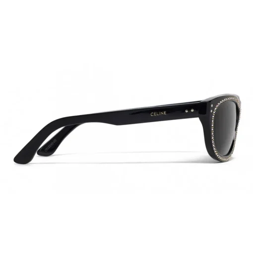 C\u00e9line Eyewear Sunglasses & Eyewear-Céline - 07 Sunglasses in Acetate with Crystals and Metal - Black - Sunglasses - Céline Eyewear - Avvenice