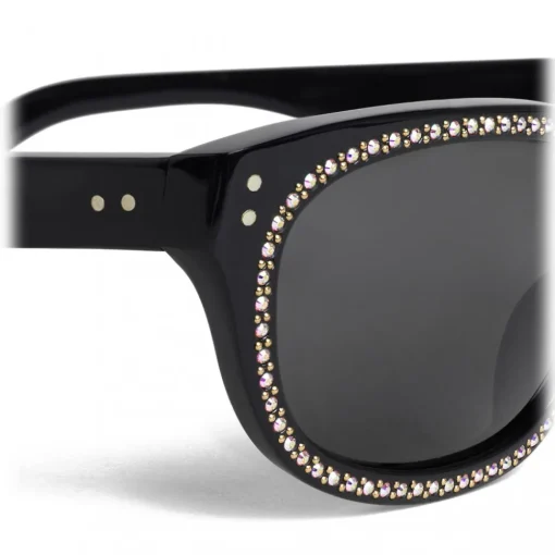C\u00e9line Eyewear Sunglasses & Eyewear-Céline - 07 Sunglasses in Acetate with Crystals and Metal - Black - Sunglasses - Céline Eyewear - Avvenice