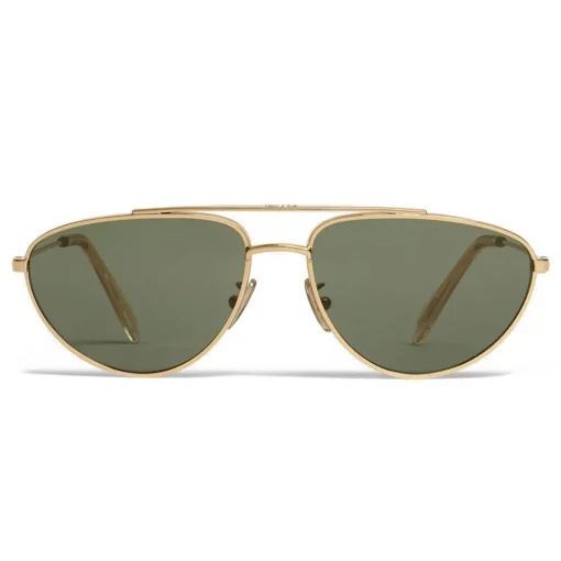 C\u00e9line Eyewear Sunglasses & Eyewear-Céline - Butterfly Sunglasses in Metal 04 - Gold Green - Sunglasses - Céline Eyewear - Avvenice