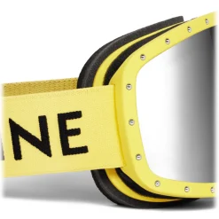 C\u00e9line Eyewear Ski Googles-Céline - Celine Ski Mask in Plastic with Metal Studs & Mirror Lenses - Neon Yellow - Sunglasses - Céline Eyewear - Avvenice