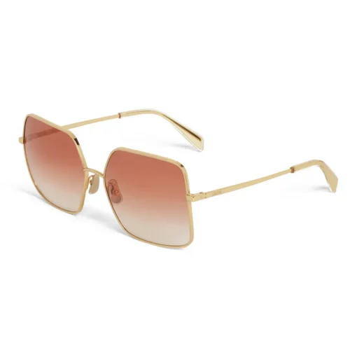C\u00e9line Eyewear Sunglasses & Eyewear-Céline - Metal Frame 09 Sunglasses in Metal - Gold Gradient Pink - Sunglasses - Céline Eyewear - Avvenice