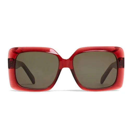 C\u00e9line Eyewear Sunglasses & Eyewear-Céline - Oversize Sunglasses in Acetate - Transparent Merlot - Sunglasses - Céline Eyewear - Avvenice