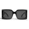 C\u00e9line Eyewear Sunglasses & Eyewear-Céline - Oversized Sunglasses in Acetate with Crystals and Metal - Black - Sunglasses - Céline Eyewear - Avvenice