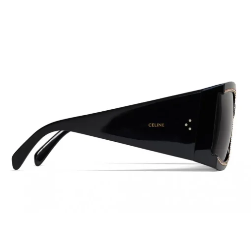 C\u00e9line Eyewear Sunglasses & Eyewear-Céline - Oversized Sunglasses in Acetate with Crystals and Metal - Black - Sunglasses - Céline Eyewear - Avvenice