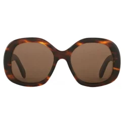 C\u00e9line Eyewear Sunglasses & Eyewear-Céline - Round S163 Sunglasses in Acetate - Striped Havana - Sunglasses - Céline Eyewear - Avvenice