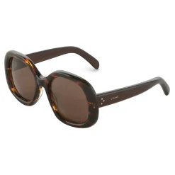 C\u00e9line Eyewear Sunglasses & Eyewear-Céline - Round S163 Sunglasses in Acetate - Striped Havana - Sunglasses - Céline Eyewear - Avvenice