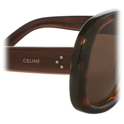 C\u00e9line Eyewear Sunglasses & Eyewear-Céline - Round S163 Sunglasses in Acetate - Striped Havana - Sunglasses - Céline Eyewear - Avvenice
