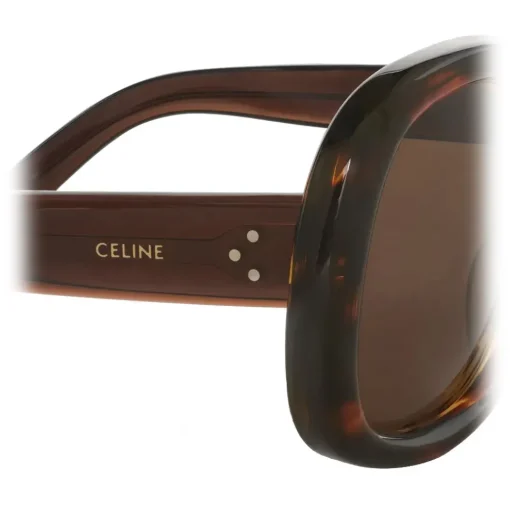 C\u00e9line Eyewear Sunglasses & Eyewear-Céline - Round S163 Sunglasses in Acetate - Striped Havana - Sunglasses - Céline Eyewear - Avvenice