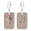 Coffarte Earrings-- Sicilian Aces Earrings - Money and Stick - Artisan Earrings in Ceramic - Luxury High Quality Handcraft Earrings - Avvenice