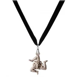 Coffarte Necklaces-- Trinacria Necklace - Sicilian Artisan Necklace in Ceramic - Luxury High Quality Handcraft Necklace - Avvenice