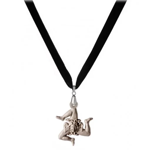Coffarte Necklaces-- Trinacria Necklace - Sicilian Artisan Necklace in Ceramic - Luxury High Quality Handcraft Necklace - Avvenice