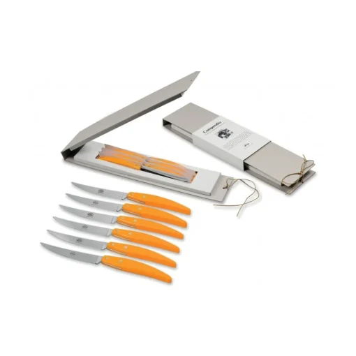 Coltellerie Berti - 1895 Kitchen & Dining-- Polychrome 6 Table Knives - N. 8056 - Exclusive Artisan Knives - Handmade in Italy - Avvenice