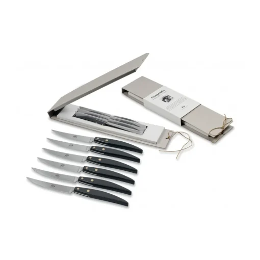Coltellerie Berti - 1895 Kitchen & Dining-- Polychrome 6 Table Knives - N. 8064 - Exclusive Artisan Knives - Handmade in Italy - Avvenice