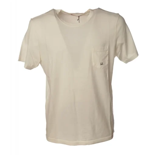 C.P. Company T-shirt-- Cotton T-Shirt - Cream - Luxury Exclusive Collection - Avvenice
