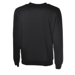 C.P. Company Sweatshirts-- Crewneck Sweatshirt with Logo - Black - Luxury Exclusive Collection - Avvenice