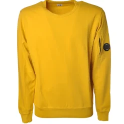 C.P. Company Sweatshirts-- Crewneck Sweatshirt with Logo - Yellow- Sweatshirt - Luxury Exclusive Collection - Avvenice