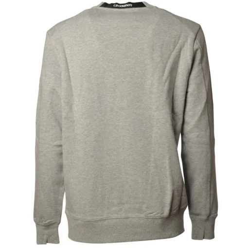 C.P. Company Sweatshirts-- Crewneck Sweatshirt with Logo - Melange Grey - Sweatshirt - Luxury Exclusive Collection - Avvenice