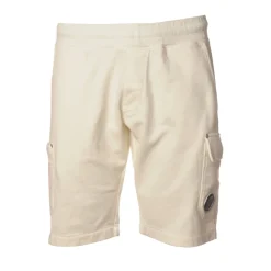 C.P. Company Trousers-- Fleece Bermuda - White - Trousers - Luxury Exclusive Collection - Avvenice