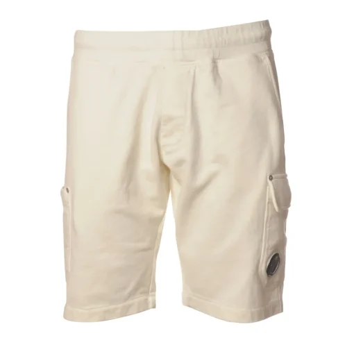 C.P. Company Trousers-- Fleece Bermuda - White - Trousers - Luxury Exclusive Collection - Avvenice