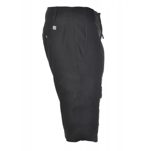 C.P. Company Trousers-- Gabardine Bermuda with Pockets - Black - Trousers - Luxury Exclusive Collection - Avvenice