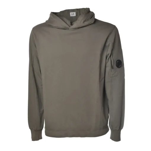C.P. Company Sweatshirts-- Hooded Sweatshirt with Logo - Grey - Luxury Exclusive Collection - Avvenice