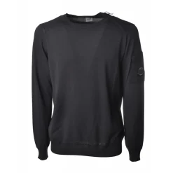 C.P. Company Knitwears-- Long Sleeve Crewneck Cotton Sweater - Blue - Pullover - Luxury Exclusive Collection - Avvenice