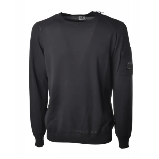 C.P. Company Knitwears-- Long Sleeve Crewneck Cotton Sweater - Blue - Pullover - Luxury Exclusive Collection - Avvenice