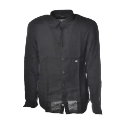 C.P. Company Shirts-- Mandarin Collar Shirt - Blue - Luxury Exclusive Collection - Avvenice