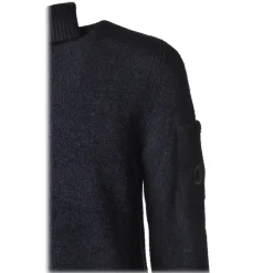 C.P. Company Knitwears-- Melange Effect High Neck Sweater - Powder Blue - Luxury Exclusive Collection - Avvenice