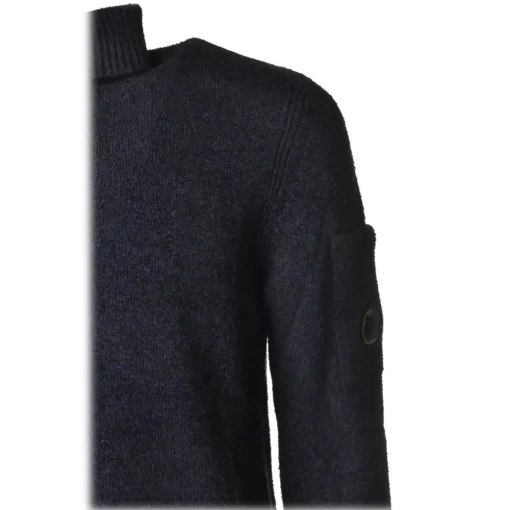 C.P. Company Knitwears-- Melange Effect High Neck Sweater - Powder Blue - Luxury Exclusive Collection - Avvenice