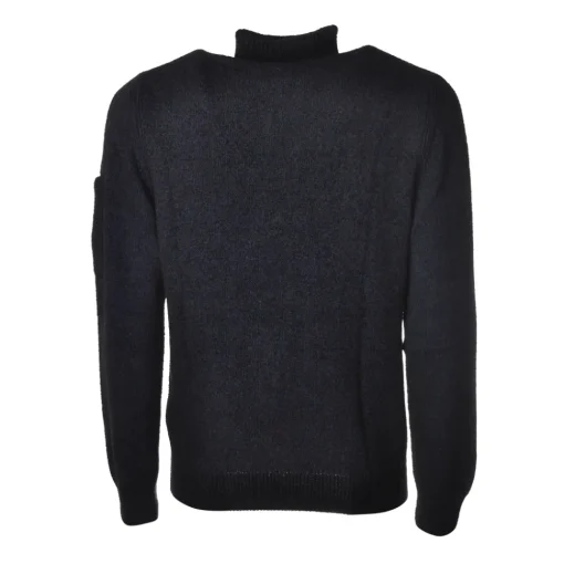 C.P. Company Knitwears-- Melange Effect High Neck Sweater - Powder Blue - Luxury Exclusive Collection - Avvenice