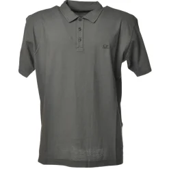 C.P. Company T-shirt-- Polo Shirt With Central Buttons  - Grey - Sweater - Luxury Exclusive Collection - Avvenice