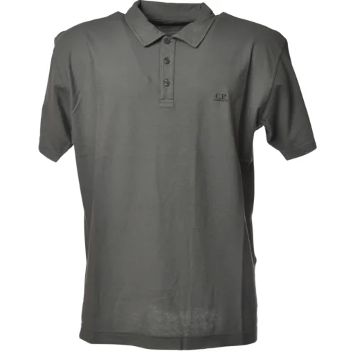 C.P. Company T-shirt-- Polo Shirt With Central Buttons  - Grey - Sweater - Luxury Exclusive Collection - Avvenice