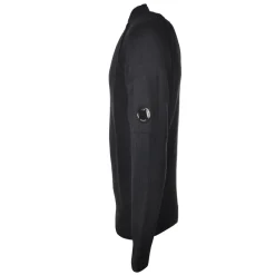 C.P. Company Knitwears-- Round Neck with Embossed Sleeve - Black - Shirt - Luxury Exclusive Collection - Avvenice