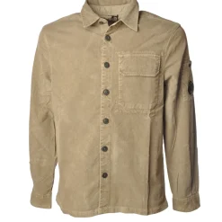 C.P. Company Shirts-- Shirt With Front Pocket and Logo - Beige - Shirts - Luxury Exclusive Collection - Avvenice