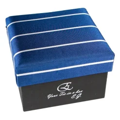 Coffret Cravates E.G. Ties & Bow Ties-Cravates E.G. - Single Stripe Tie - Cobalt Blue - Avvenice